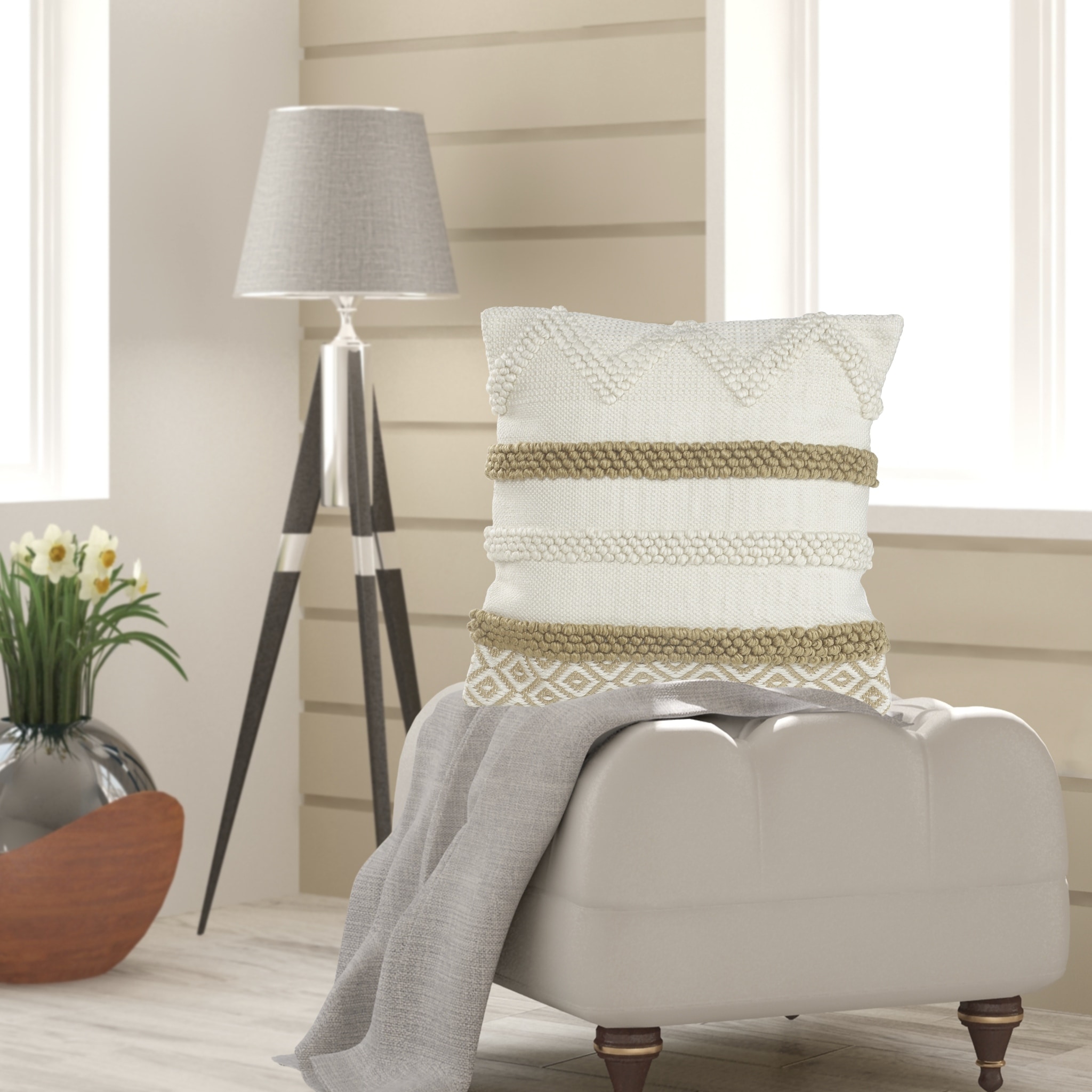 Neutral textured throw pillows cheap